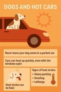 Dogs and hot car info graphic