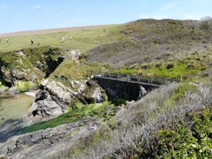 Wooden bridge cornwall coastal path