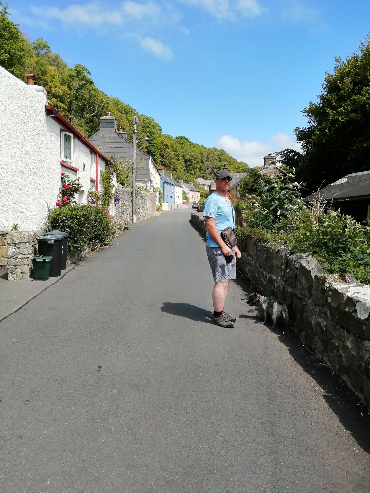 Narrow street in Solva in Wales