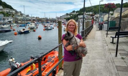 Me and my dog on holiday in Looe, Cornwall