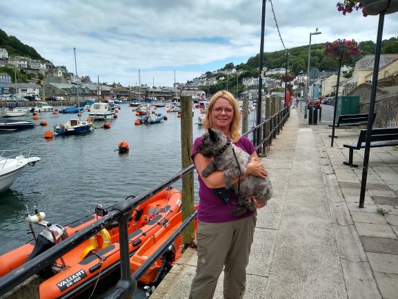 Me and my dog on holiday in Looe, Cornwall