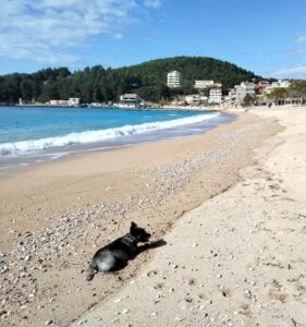 Abigail on Himare Beach