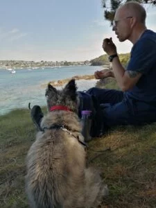 Picnic with My Dog in St Mawes Cornwall.