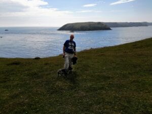 Dog walk along the pembrokeshire coast.