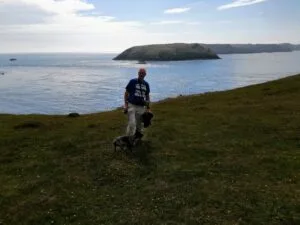 Dog walk along the pembrokeshire coast.