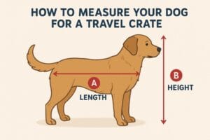 Chart - How to measure your dog for a travel crate.