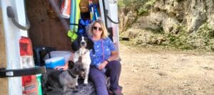 Travelling in a campervan with a dog.