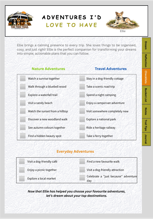 Dog friendly travel adventures checklist